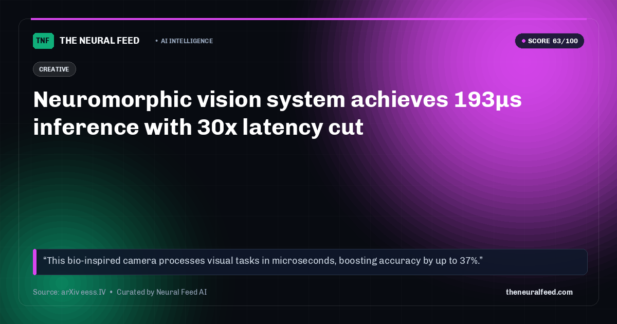 Neuromorphic vision system achieves 193μs inference with 30x latency cut