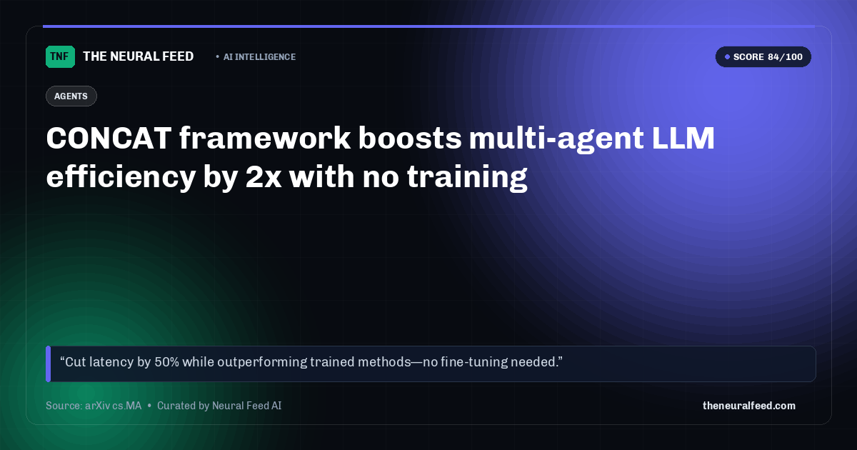 CONCAT framework boosts multi-agent LLM efficiency by 2x with no training