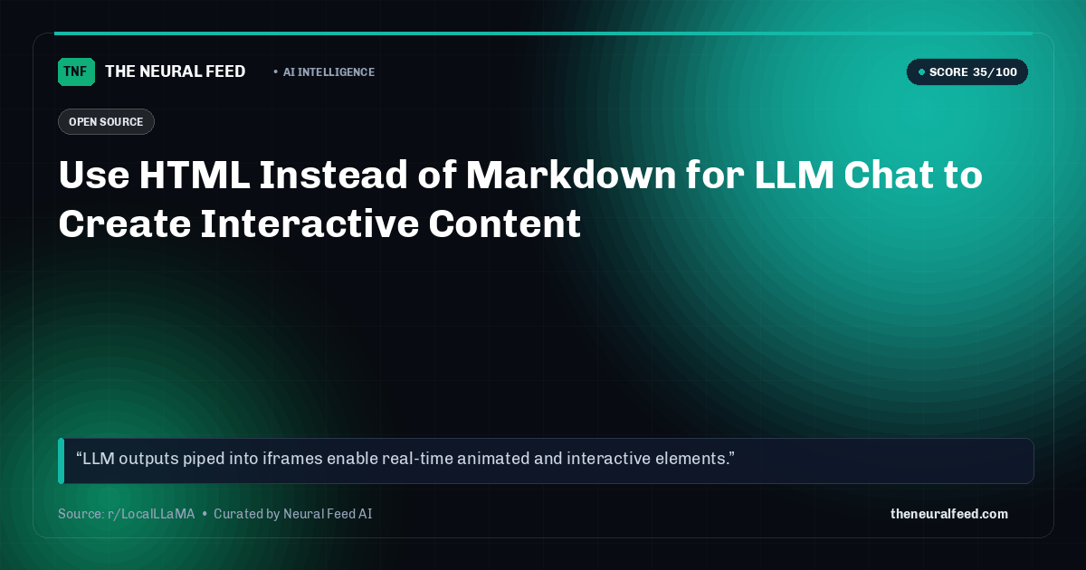 Use HTML Instead of Markdown for LLM Chat to Create Interactive Content