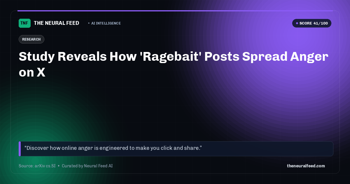Study Reveals How 'Ragebait' Posts Spread Anger on X