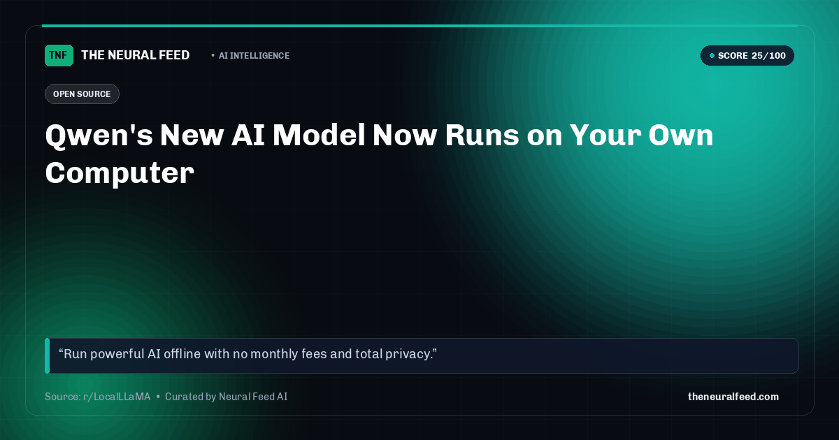 Qwen's New AI Model Now Runs on Your Own Computer