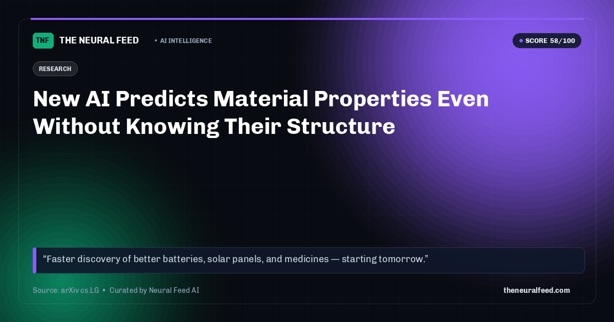 New AI Predicts Material Properties Even Without Knowing Their Structure