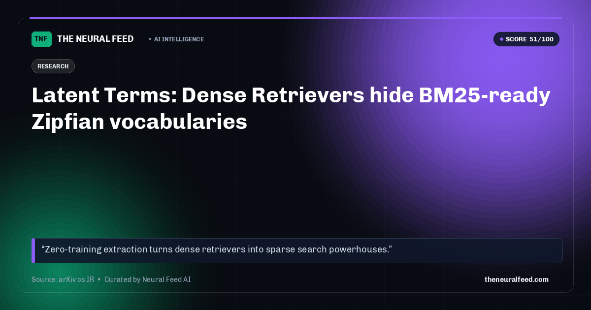 Latent Terms: Dense Retrievers hide BM25-ready Zipfian vocabularies