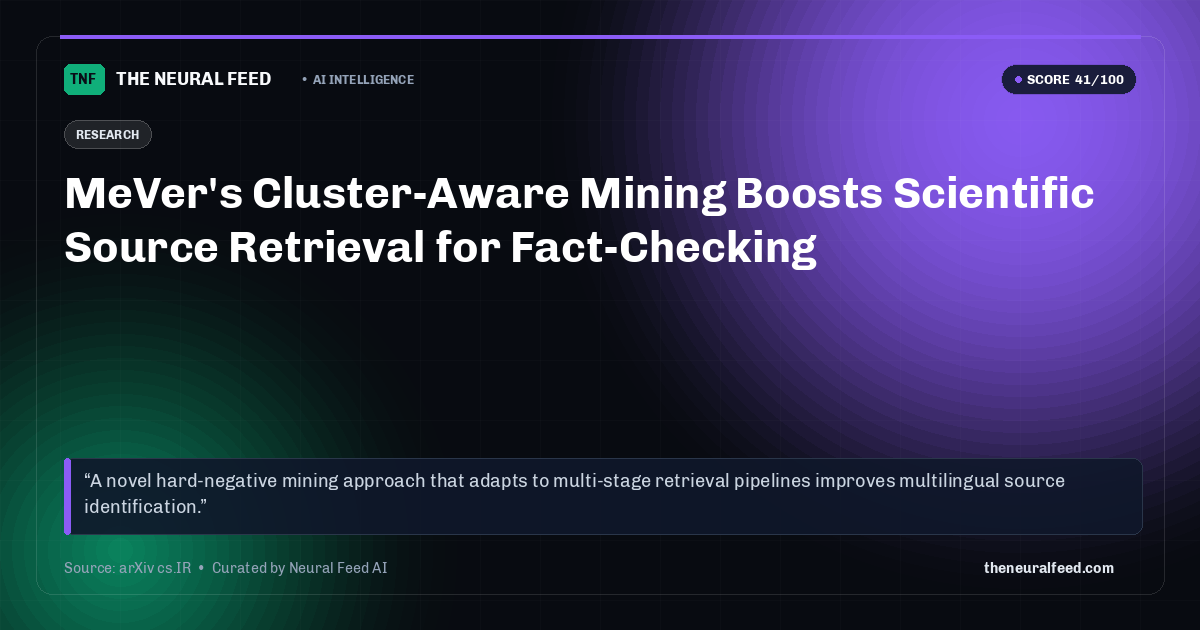 MeVer's Cluster-Aware Mining Boosts Scientific Source Retrieval for Fact-Checking