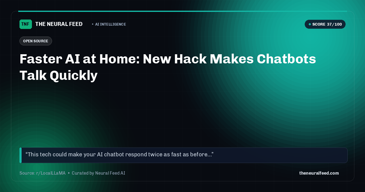 Faster AI at Home: New Hack Makes Chatbots Talk Quickly