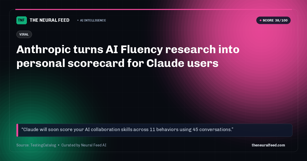 Anthropic turns AI Fluency research into personal scorecard for Claude users
