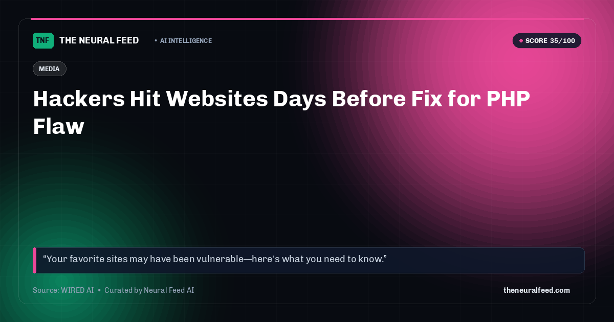 Hackers Hit Websites Days Before Fix for PHP Flaw