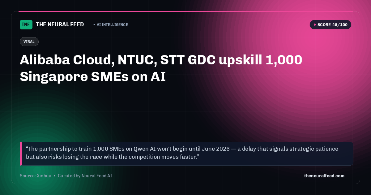 Alibaba Cloud, NTUC, STT GDC upskill 1,000 Singapore SMEs on AI