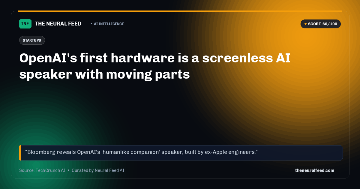 OpenAI's first hardware is a screenless AI speaker with moving parts