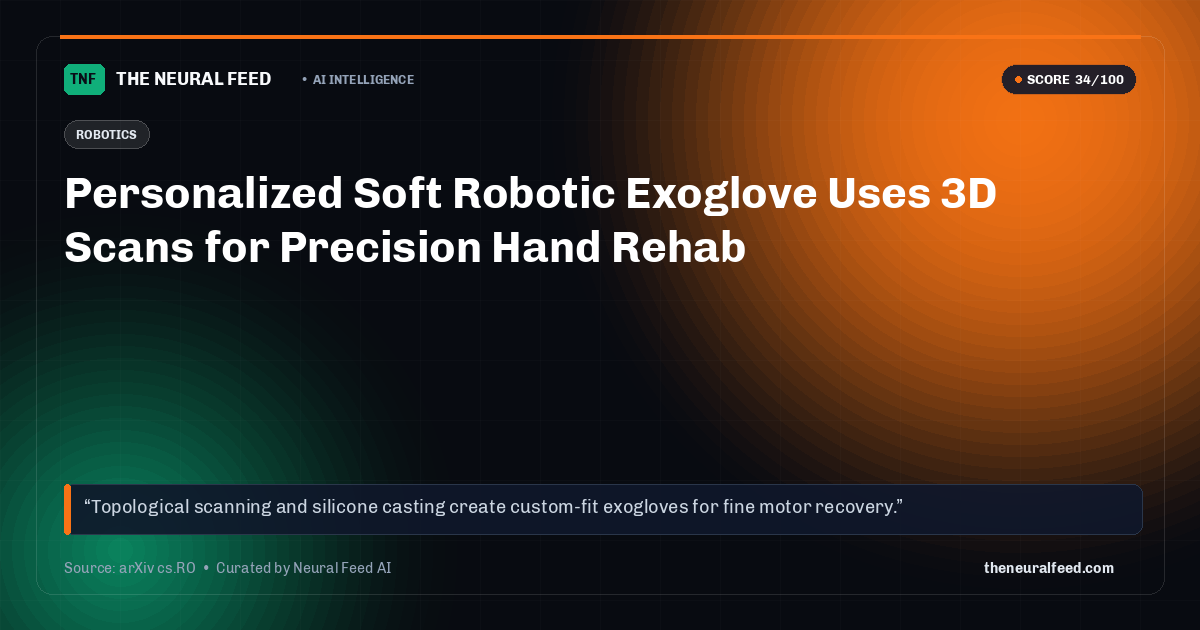 Personalized Soft Robotic Exoglove Uses 3D Scans for Precision Hand Rehab