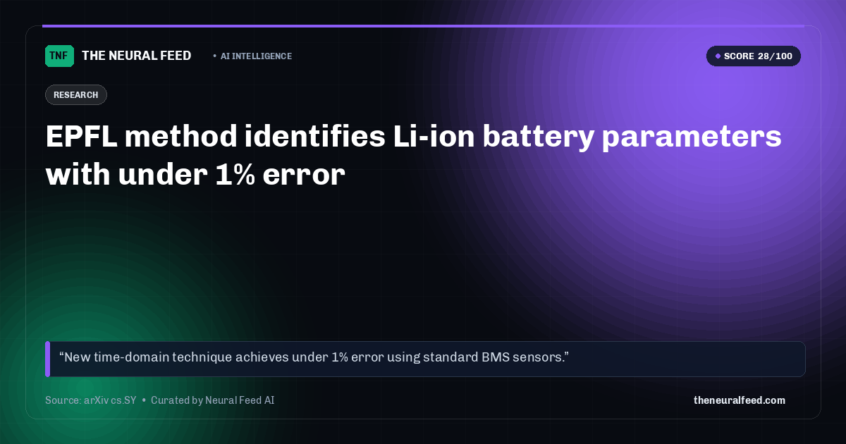 EPFL method identifies Li-ion battery parameters with under 1% error