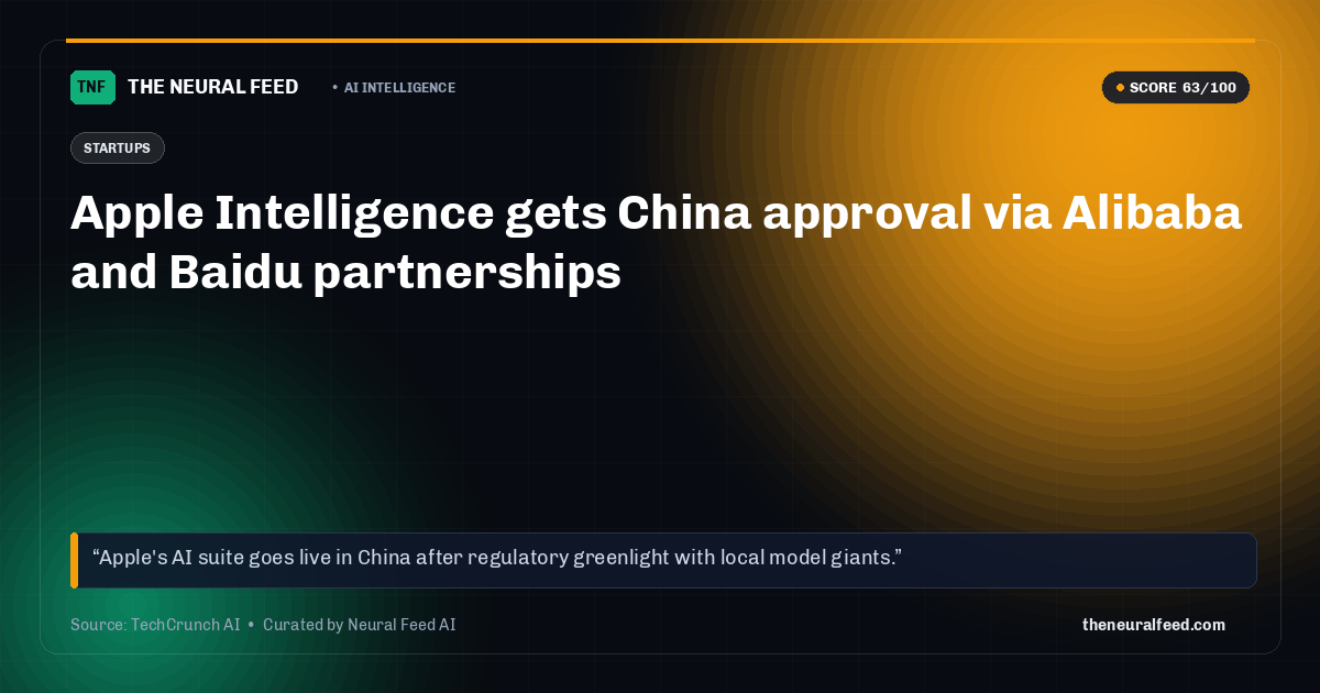Apple Intelligence gets China approval via Alibaba and Baidu partnerships