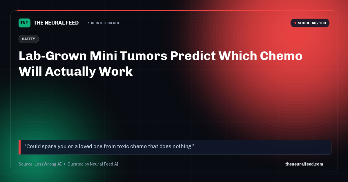 Lab-Grown Mini Tumors Predict Which Chemo Will Actually Work