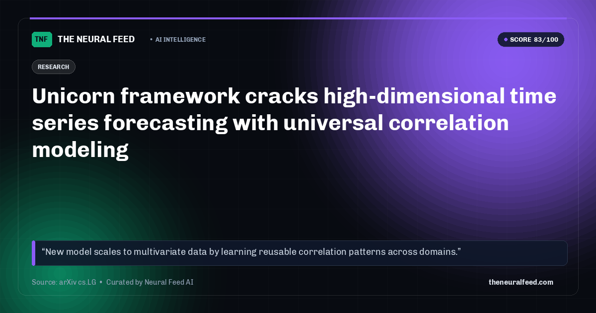 Unicorn framework cracks high-dimensional time series forecasting with universal correlation modeling