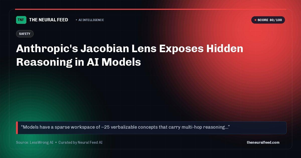 Anthropic's Jacobian Lens Exposes Hidden Reasoning in AI Models