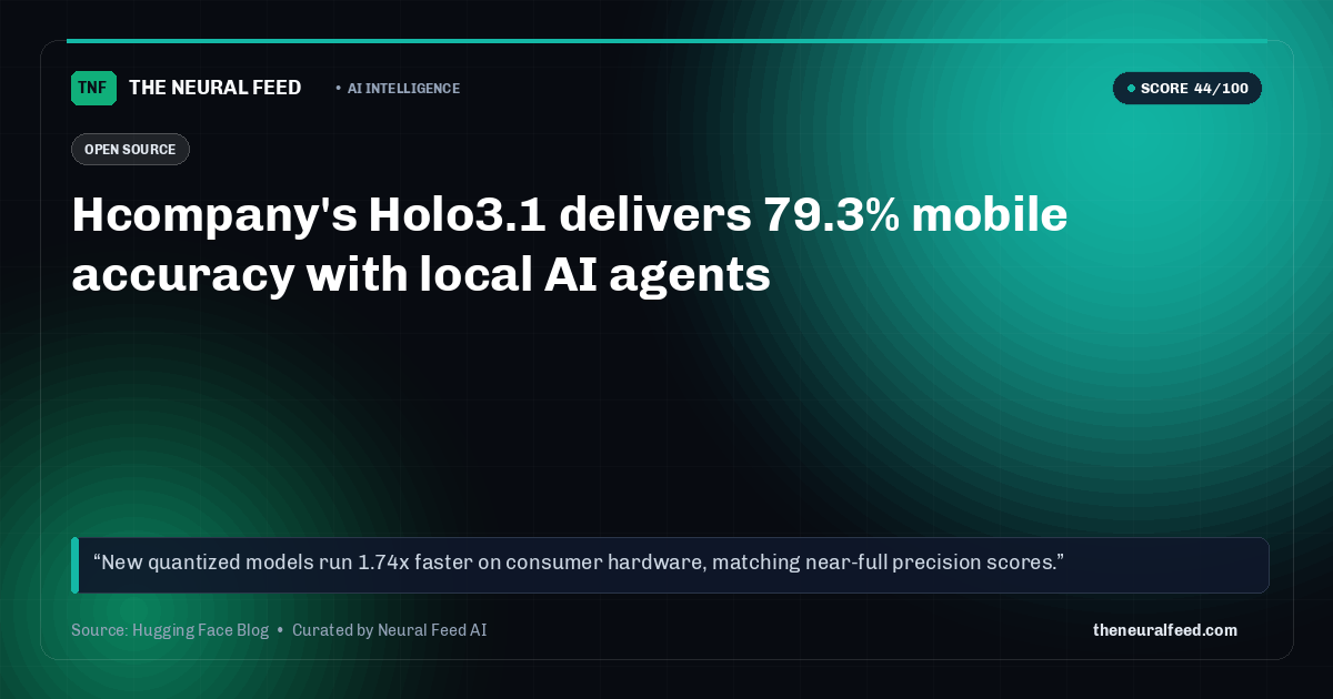 Hcompany's Holo3.1 delivers 79.3% mobile accuracy with local AI agents