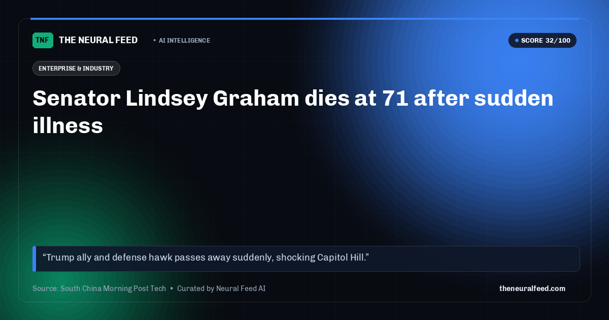 Senator Lindsey Graham dies at 71 after sudden illness
