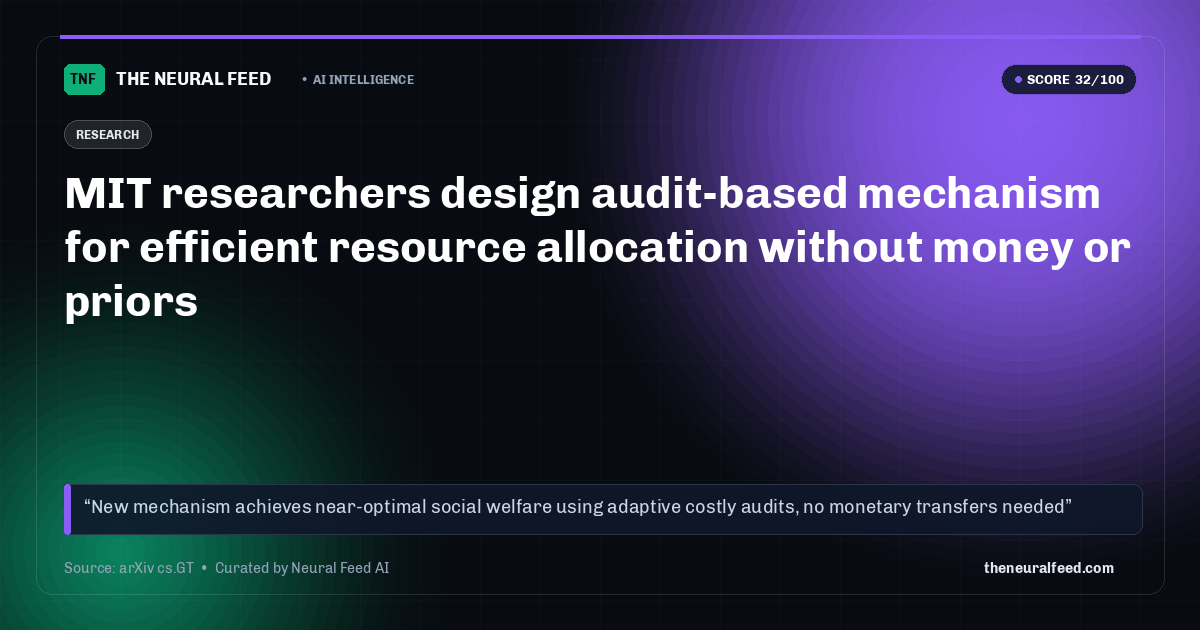 MIT researchers design audit-based mechanism for efficient resource allocation without money or priors