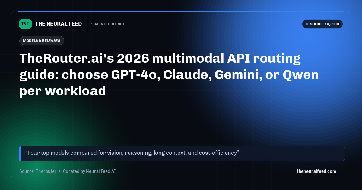 TheRouter.ai's 2026 multimodal API routing guide: choose GPT-4o, Claude, Gemini, or Qwen per workload