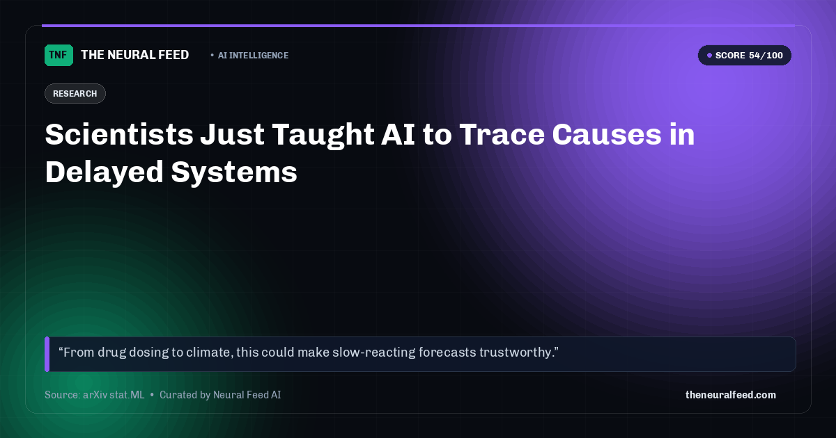 Scientists Just Taught AI to Trace Causes in Delayed Systems