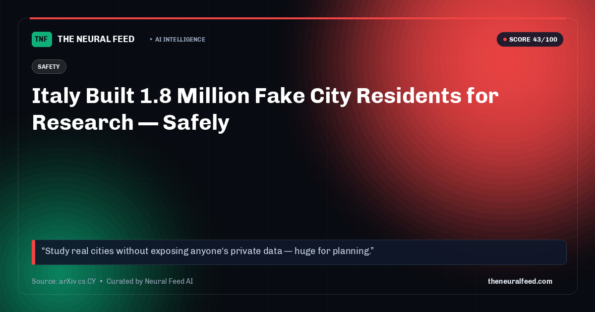 Italy Built 1.8 Million Fake City Residents for Research — Safely