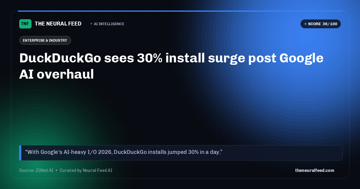 DuckDuckGo sees 30% install surge post Google AI overhaul