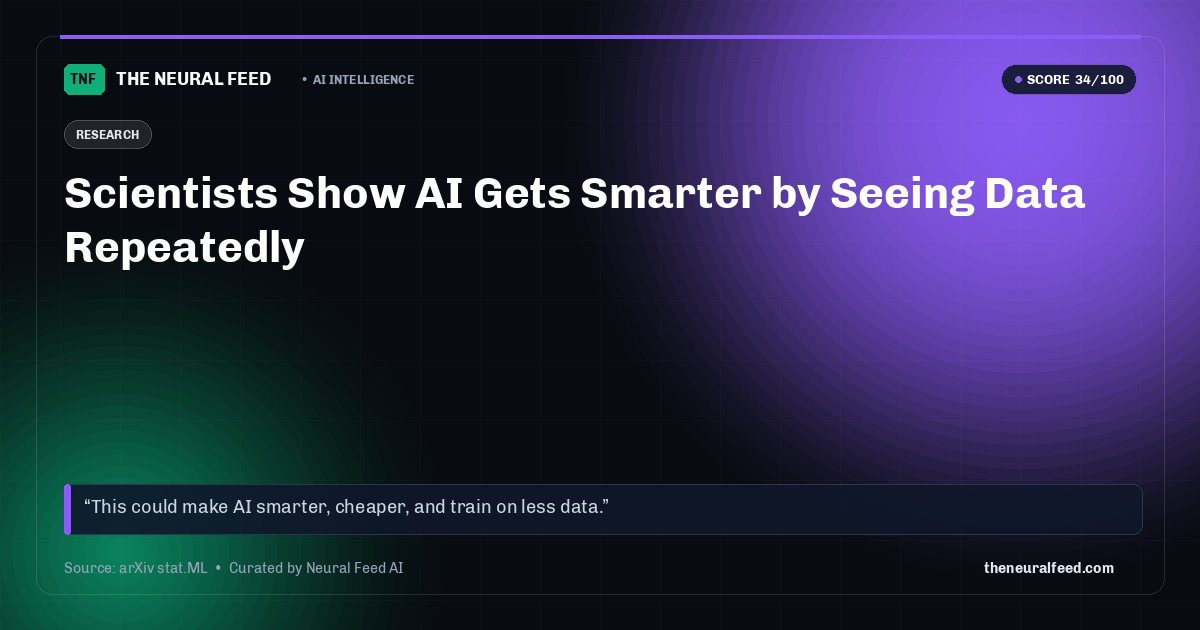 Scientists Show AI Gets Smarter by Seeing Data Repeatedly