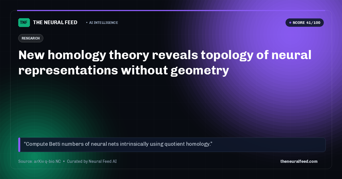New homology theory reveals topology of neural representations without geometry