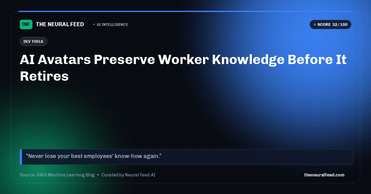 AI Avatars Preserve Worker Knowledge Before It Retires