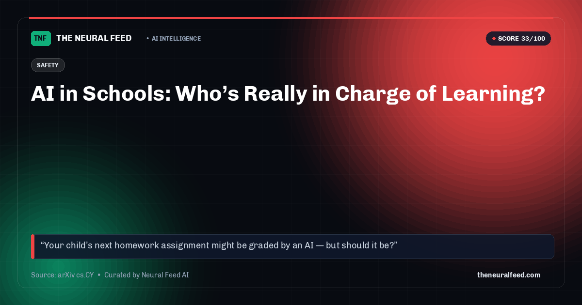 AI in Schools: Who’s Really in Charge of Learning?