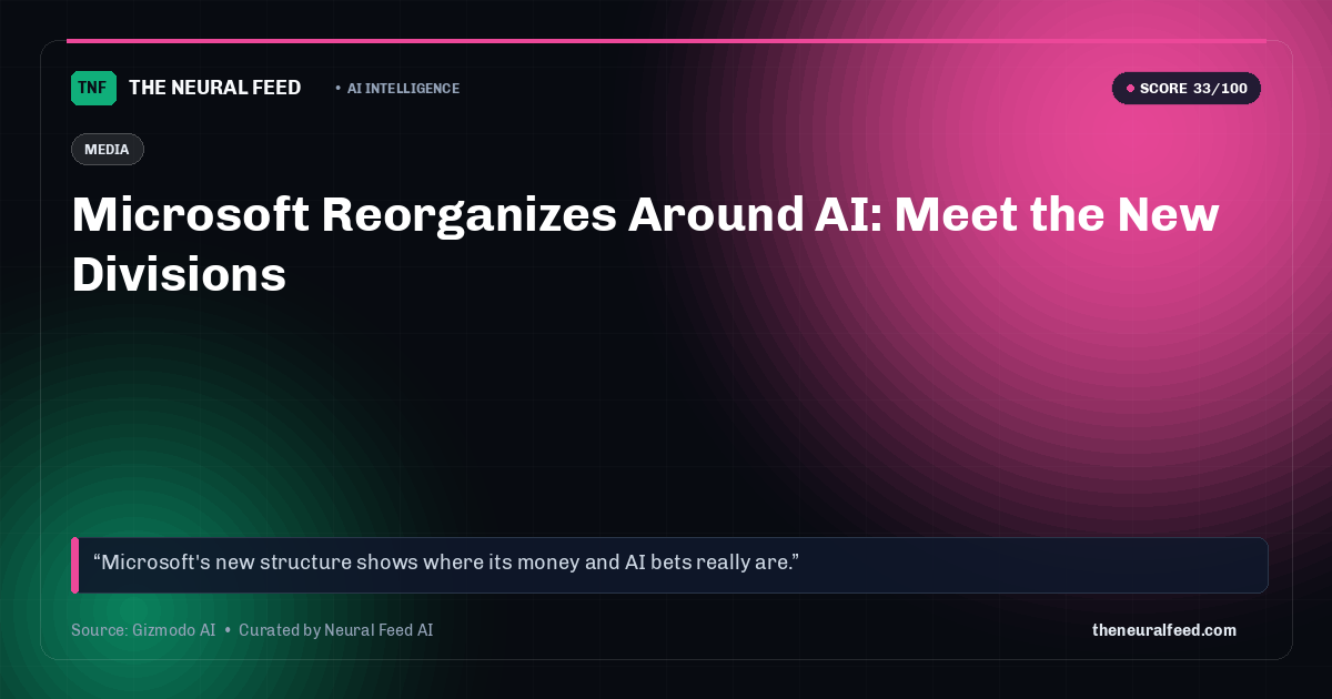 Microsoft Reorganizes Around AI: Meet the New Divisions