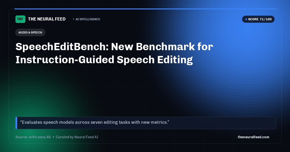 SpeechEditBench: New Benchmark for Instruction-Guided Speech Editing