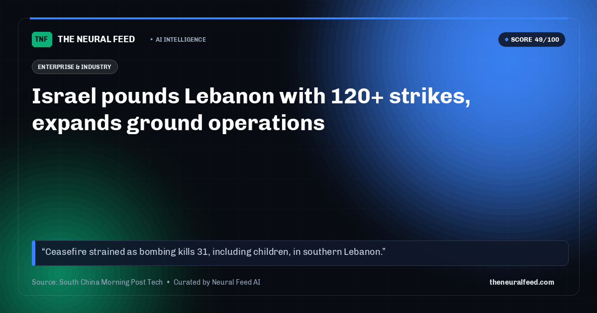 Israel pounds Lebanon with 120+ strikes, expands ground operations