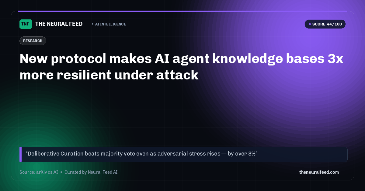 New protocol makes AI agent knowledge bases 3x more resilient under attack