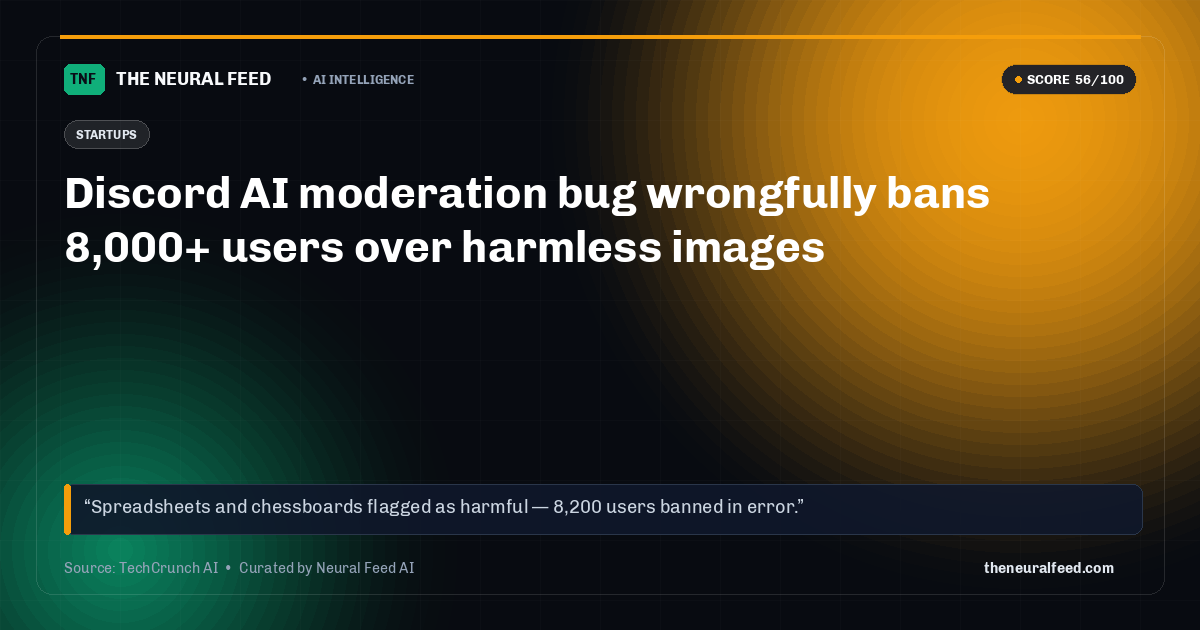 Discord AI moderation bug wrongfully bans 8,000+ users over harmless images