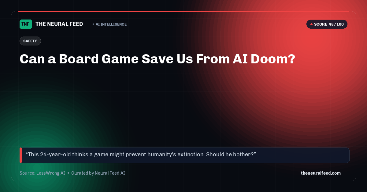 Can a Board Game Save Us From AI Doom?