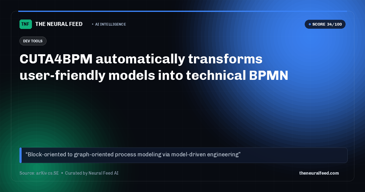 CUTA4BPM automatically transforms user-friendly models into technical BPMN