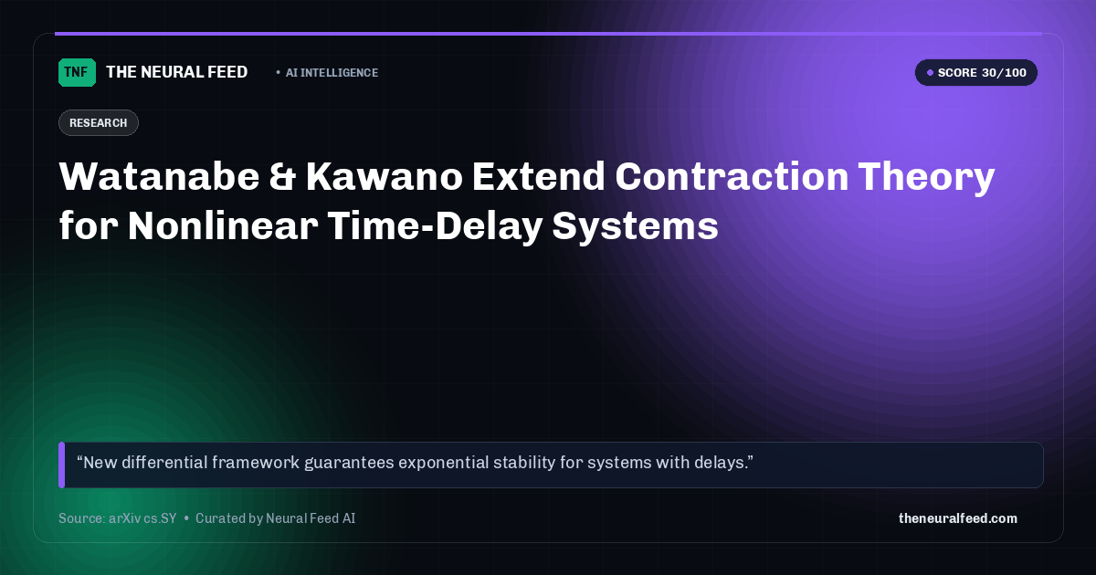 Watanabe & Kawano Extend Contraction Theory for Nonlinear Time-Delay Systems
