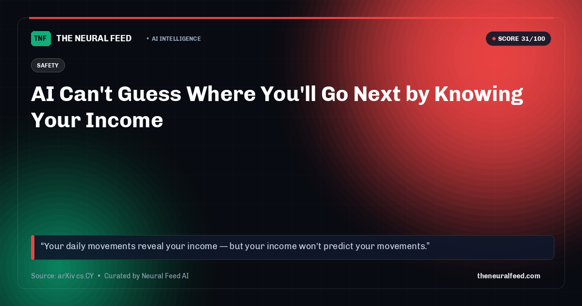 AI Can't Guess Where You'll Go Next by Knowing Your Income