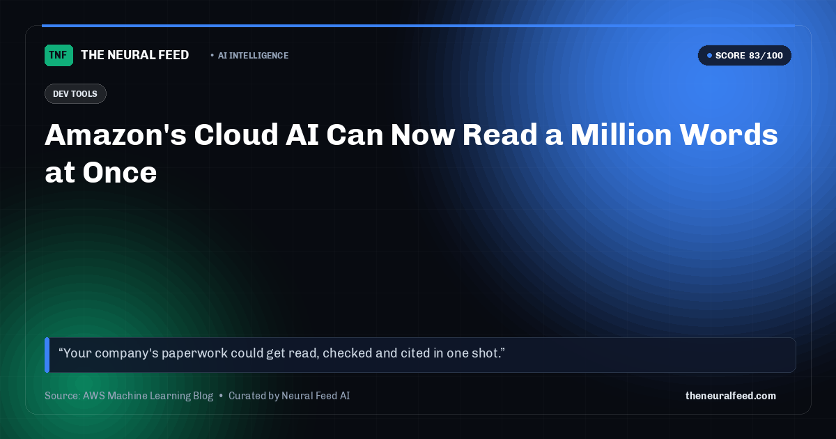 Amazon's Cloud AI Can Now Read a Million Words at Once