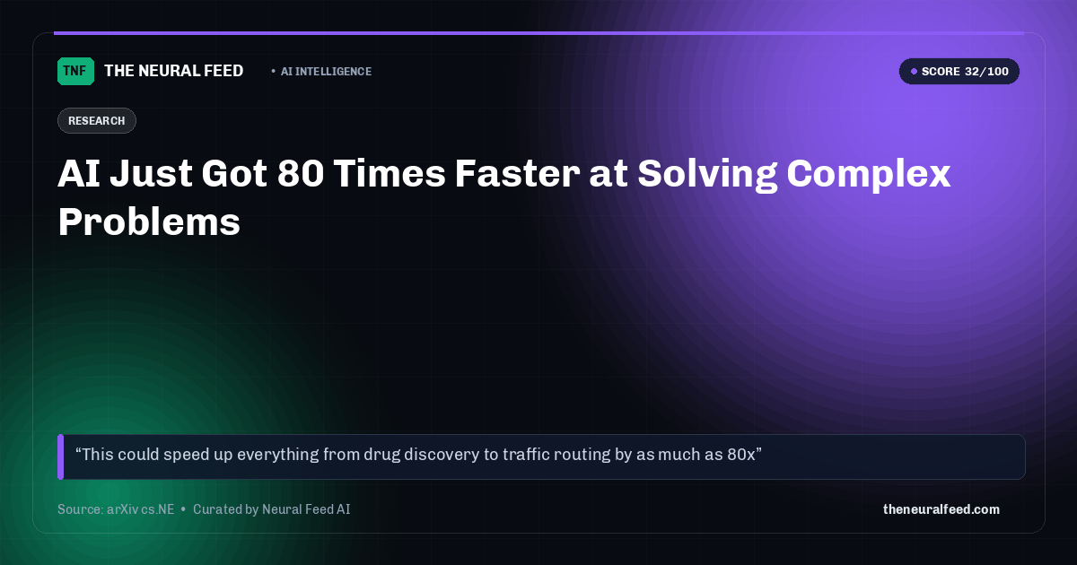 AI Just Got 80 Times Faster at Solving Complex Problems