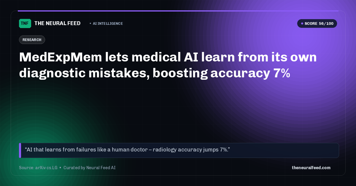 MedExpMem lets medical AI learn from its own diagnostic mistakes, boosting accuracy 7%