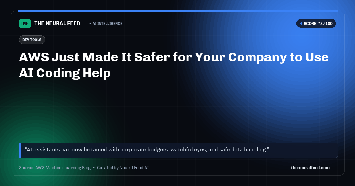AWS Just Made It Safer for Your Company to Use AI Coding Help