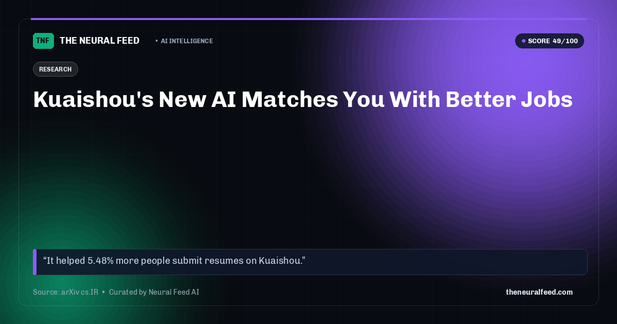 Kuaishou's New AI Matches You With Better Jobs