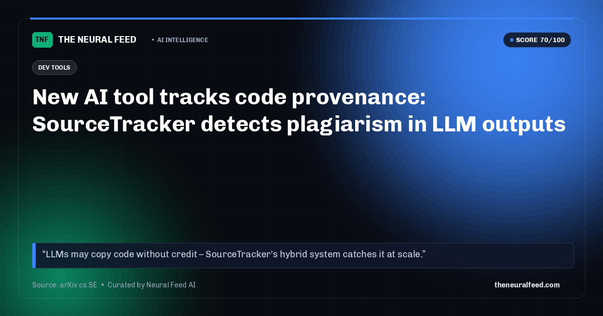 New AI tool tracks code provenance: SourceTracker detects plagiarism in LLM outputs