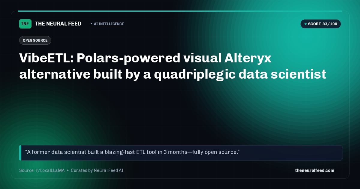 VibeETL: Polars-powered visual Alteryx alternative built by a quadriplegic data scientist