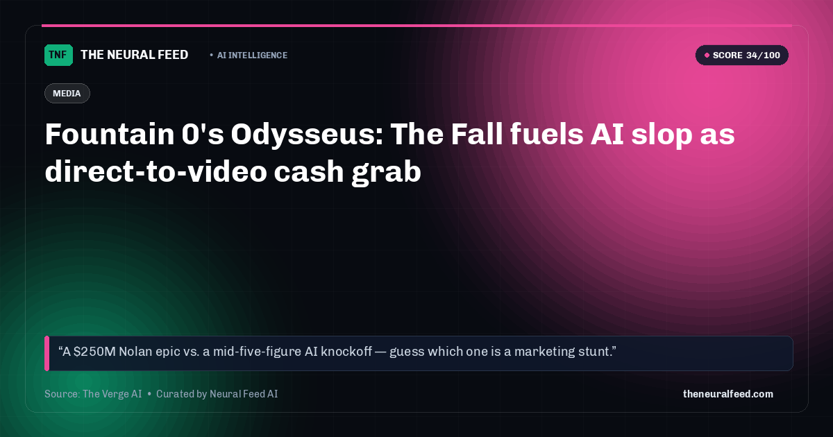 Fountain 0's Odysseus: The Fall fuels AI slop as direct-to-video cash grab