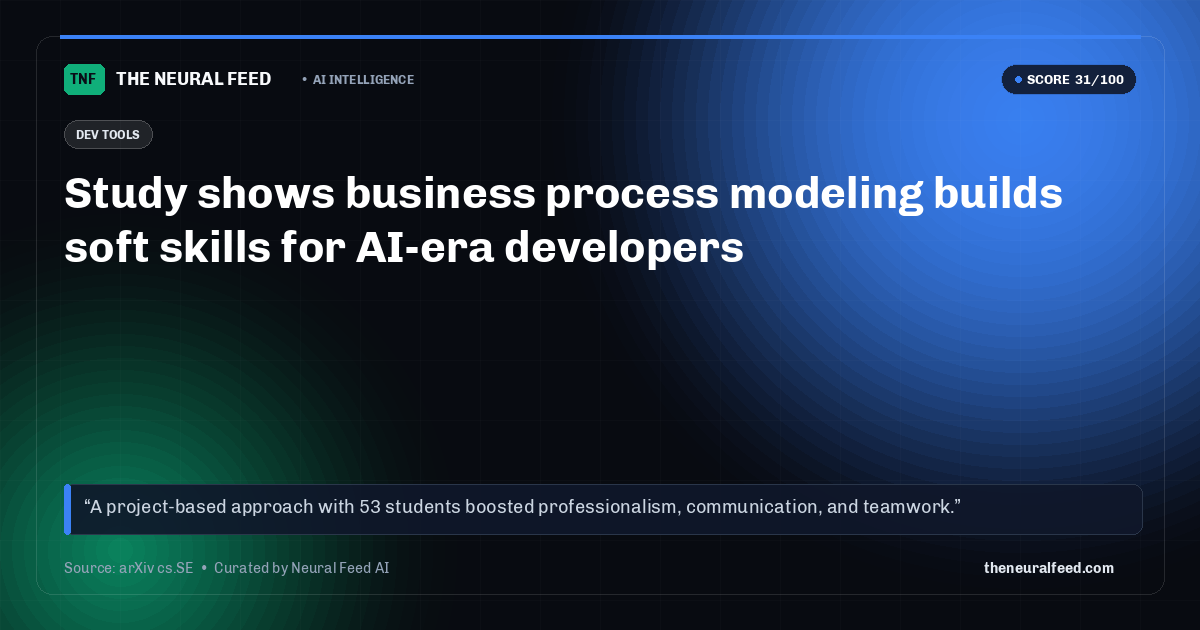 Study shows business process modeling builds soft skills for AI-era developers