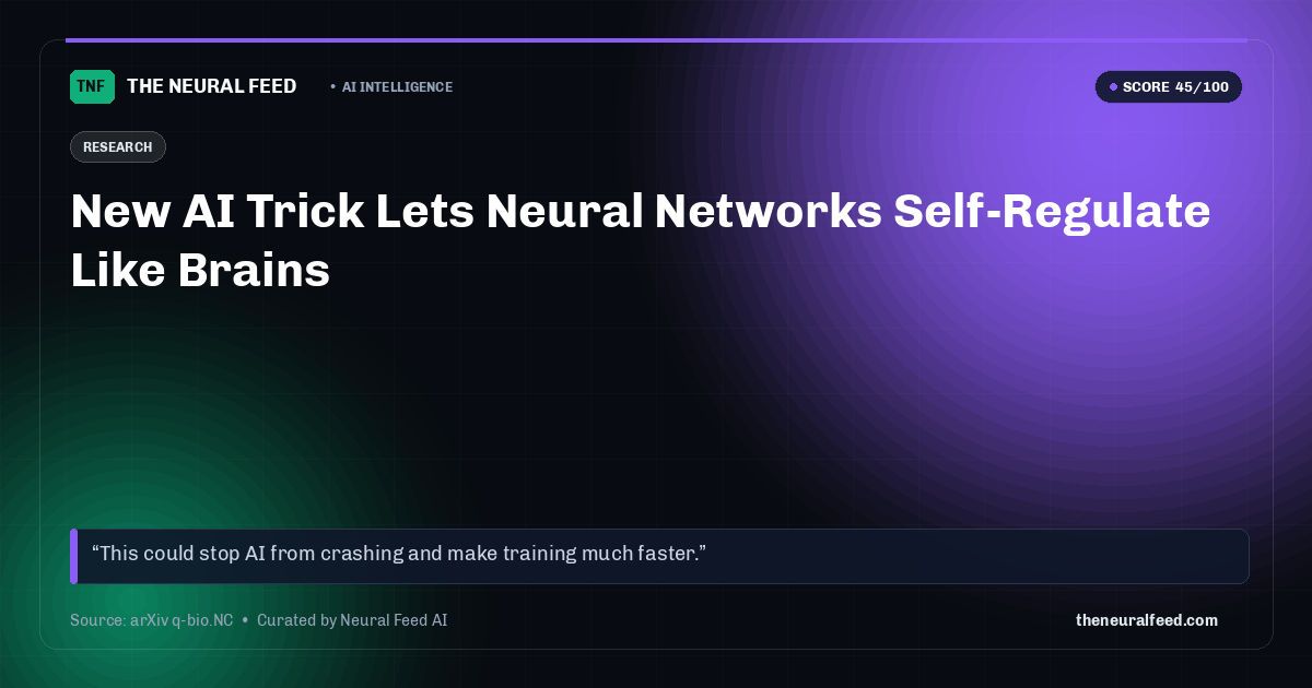 New AI Trick Lets Neural Networks Self-Regulate Like Brains