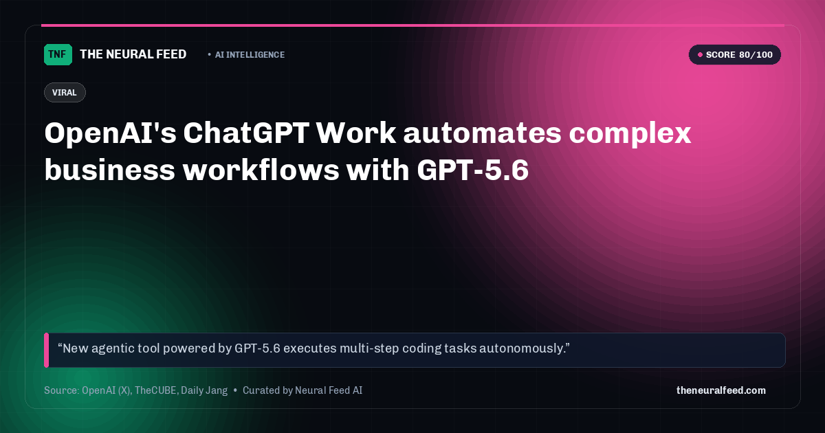 OpenAI's ChatGPT Work automates complex business workflows with GPT-5.6